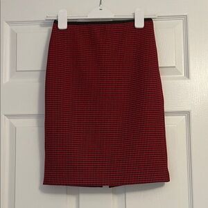 Express Red Houndstooth Mini Skirt
